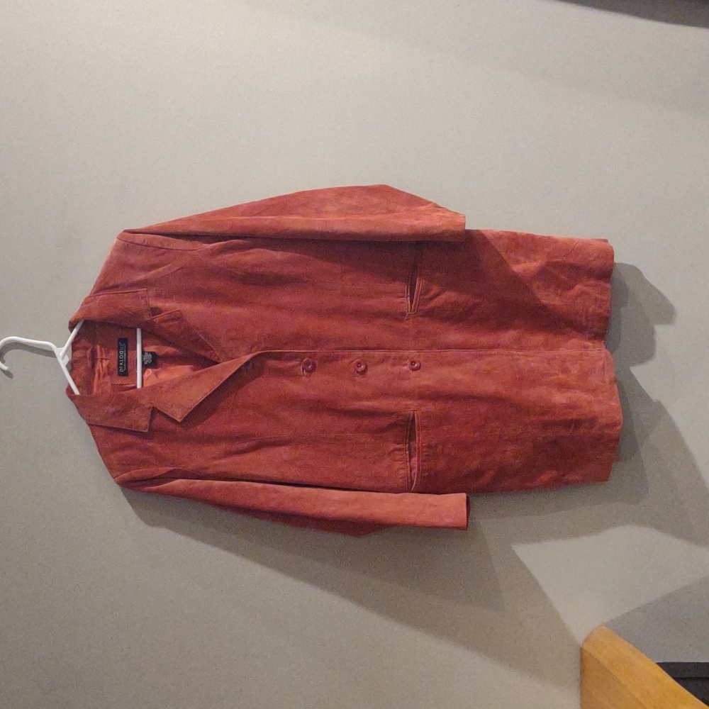 Vintage Dialogue Women's Medium Rust Color‎ Genuine Suede Leather Jacket